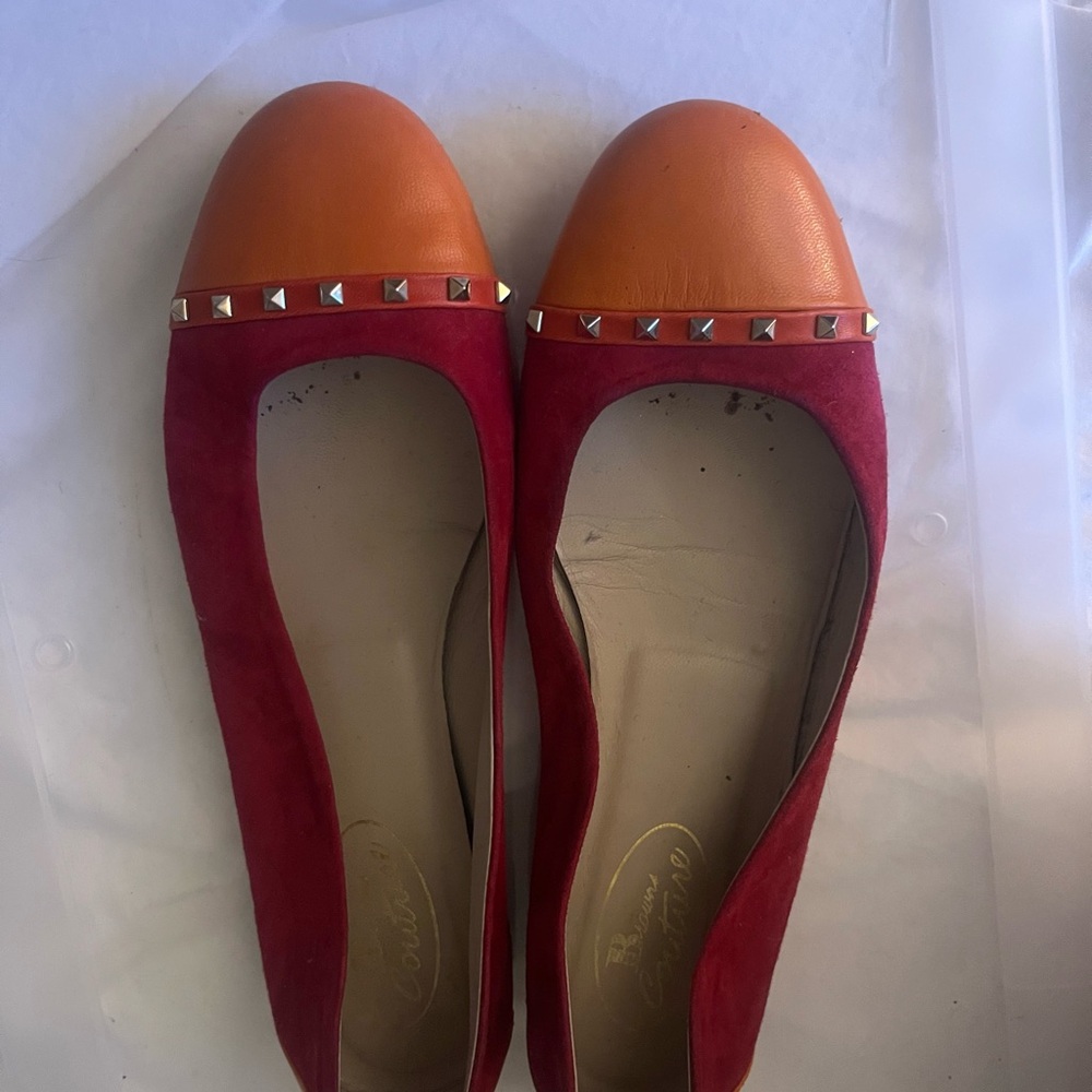 Browns Couture Stylish magenta and Orange Studded Women's Flats